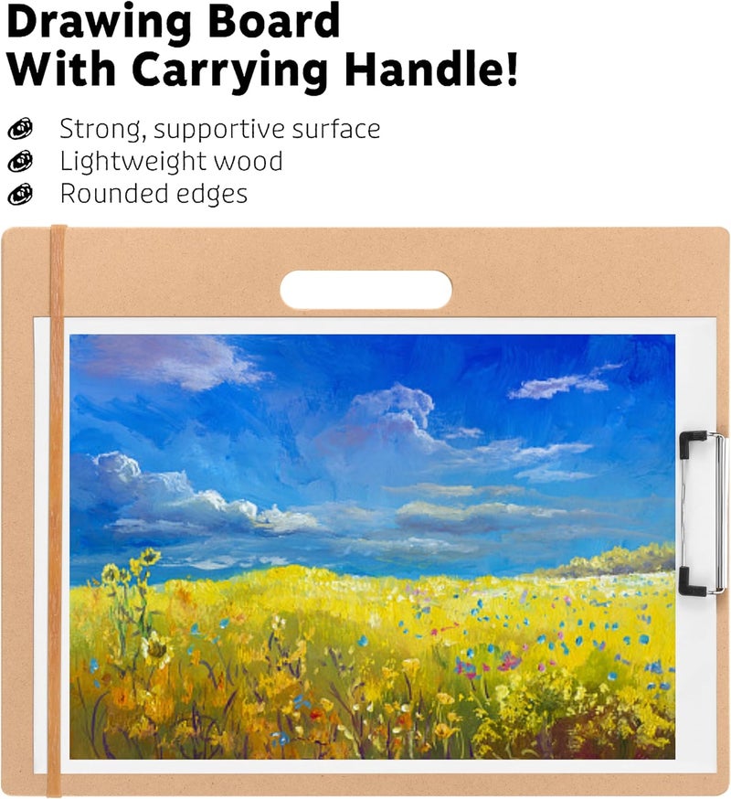 TX liteart 13" x 17" Artist Sketch Board with Handle - Portable Clipboard for Painting and Drawing, Art Supplies for Adults by - Image 5